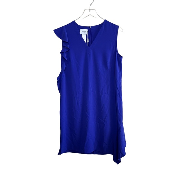 AKRIS PUNTO Asymmetrical Sleevless Cascading Ruffle Dress Size 10 - Picture 7 of 10